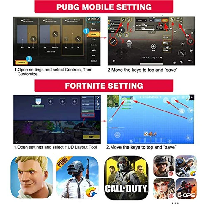 DELAM Mobile Game Controller for iPhone & Android, Pubg Mobile Controller with Cooling Fan, Phone Triggers for Gaming, Gaming Grip Joystick Gamepad Shoot Aim Keys for 4.7-6.5" Phone by DELAM - Image 6
