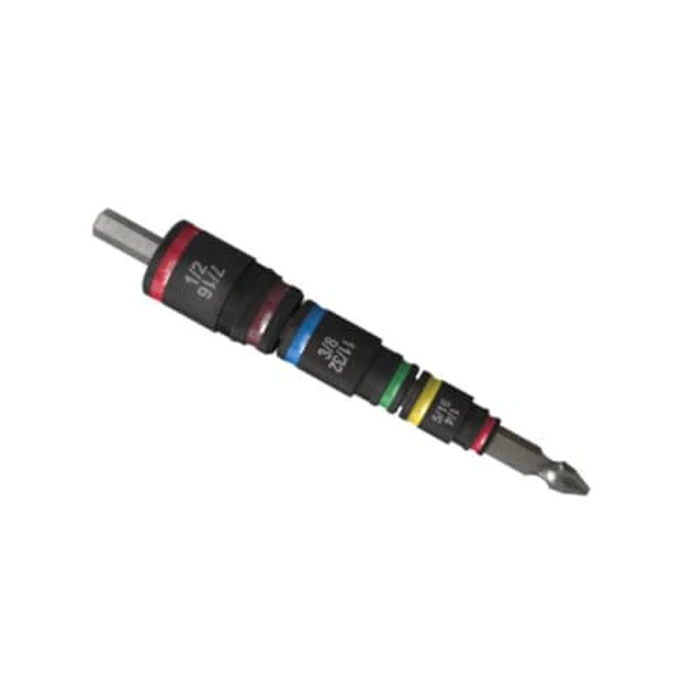 Malco 7-in-1 C-RHEX Flip Bit Socket Set with 3 cleanable, reversible, and stackable, color-coded sockets featuring an ultra-powerful magnet and a #2 Phillips integrated driver head. Impact Rated. by Malco - Image 1