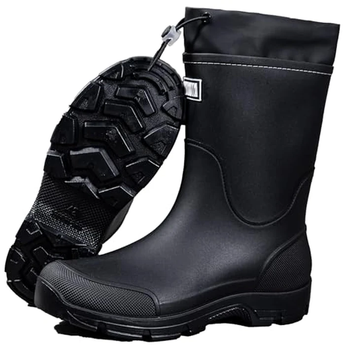 XUNRUO Mid Calf Garden Rain Boots for men and women,Waterproof Outdoor shoes Slip Resistant Fashion Boots Black P 43 by XUNRUO - Image 4