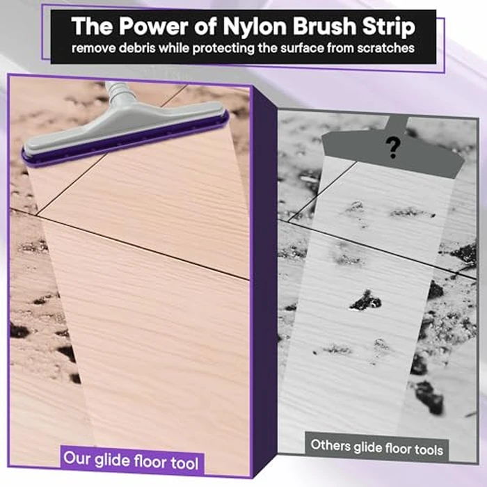 HappyAlley Replacement Floor Tool Compatible with Proteam E-Z Glide Backpack Vacuums 10 QT & 6 QT, Upgraded 14" Hard Surface Floor Tool for Commercial Cleaner Cleaning Brush (Nylon Brush, Purple Gray) by HappyAlley - Image 5
