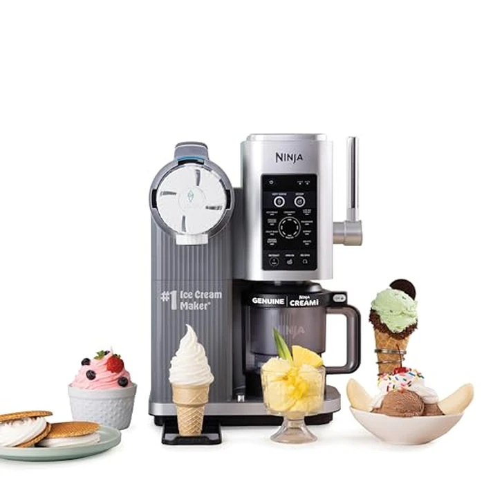 Ninja CREAMi Scoop & Swirl Ice Cream Maker, Soft Serve Desserts, Sorbet, Milkshakes, Frozen Yogurt and More, 13-in-1 Programs, Includes Handle and Two 16 oz 2-in-1 Pints, NC701 by Ninja - Used - Like New condition - US$228.08