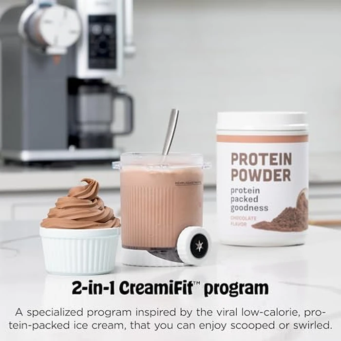 Ninja CREAMi Scoop & Swirl Ice Cream Maker, Soft Serve Desserts, Sorbet, Milkshakes, Frozen Yogurt and More, 13-in-1 Programs, Includes Handle and Two 16 oz 2-in-1 Pints, NC701 by Ninja - Image 9