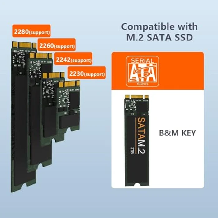 Dual M.2 SATA SSD Docking Station & Offline Duplicator | USB-C + USB-A | One-Click Clone | Supports B/M Key 2242/2260/2280/22110 | Tool-Free Design for Data Backup & SSD Expansion by MAIWO - Image 4