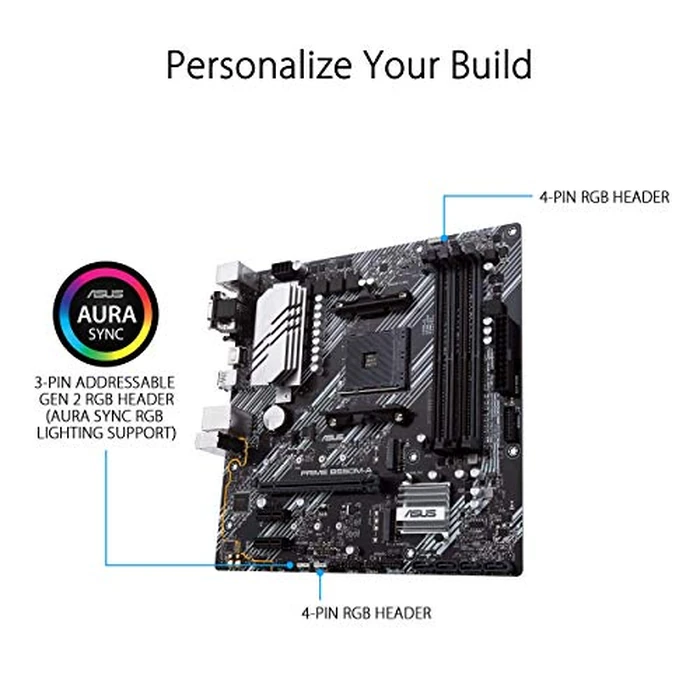 ASUS Prime B550M-A WiFi II AMD AM4 (3rd Gen Ryzen(TM)) Micro ATX Motherboard (PCIe 4.0, WiFi 6, ECC Memory, 1Gb LAN, HDMI 2.1/D-Sub, 4K@60HZ, Addressable Gen 2 RGB Header and Aura Sync) by Asus - Image 4