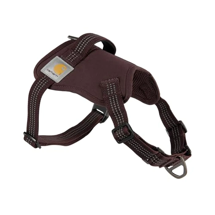 Carhartt Nylon Duck No Pull Dog Harness, Fully Adjustable Dog Harness with Quick Control Handle and Reflective Accents, Deep Wine, Small by Carhartt - Used - Acceptable condition - CA$36.18