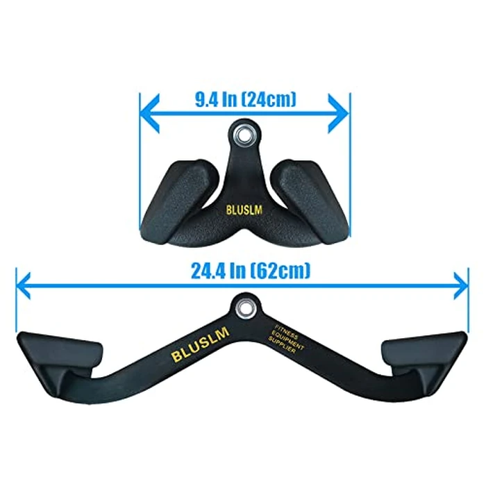BLUSLM LAT Pull Down Bar for Cable Machine, LAT Pulldown Attachments T-bar V-bar Cable Attachment for Gym, Back Tricep Strength Training Handle (2PIECES) by BLUSLM - Image 2