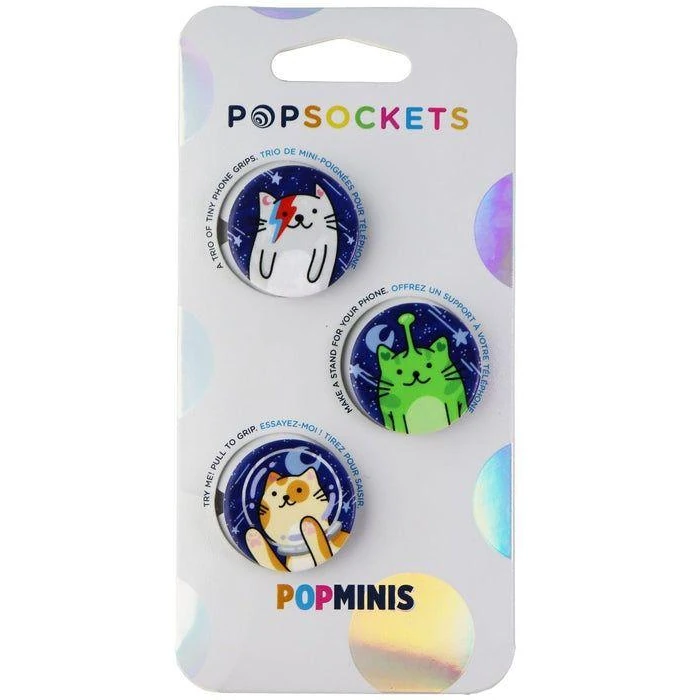 PopSockets PopMinis Mini Grips for Phones & Tablets (3Pack) - Cosmo Cats by PopSockets - Refurbished - Brand New condition