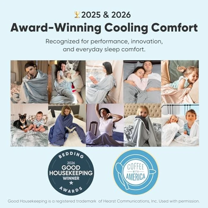 Elegear Cooling Comforter King Size Absorbs Body Heat to Keep Cool, Double-Sided Cooling Blanket for Hot Sleeper Arc-Chill Cool Fabric Q-Max>0.5, Lightweight Summer Comforter Ice Blanket,Gradient Blue by Elegear - Image 6