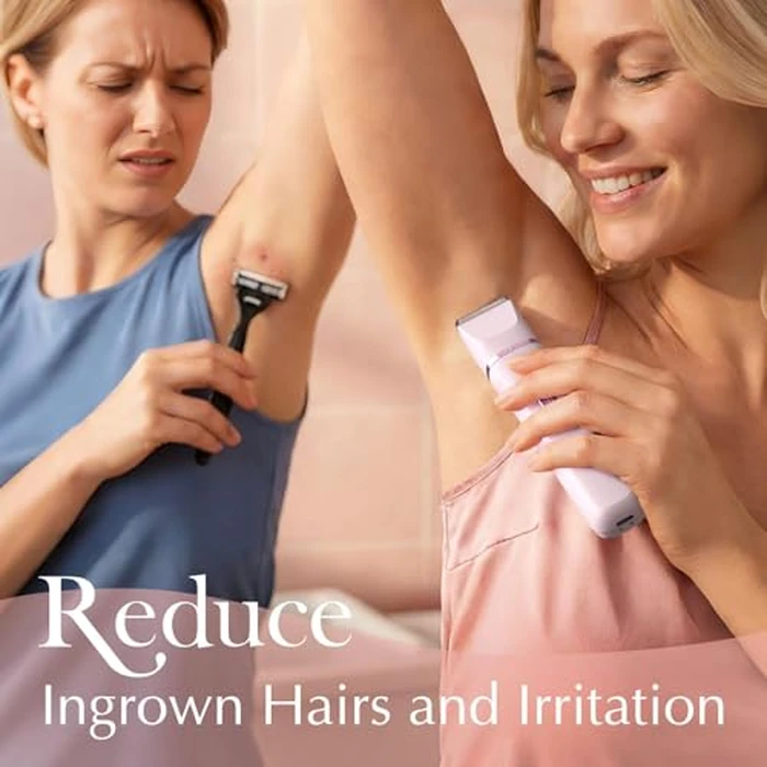 Risina Bikini Trimmer for Women - Painless Electric Razors for Silk Skin,Cordless Body Shaver with Ceramic Blade, Replaceable Lady Razor, IPX7 Waterproof & Easy Cleaning, Birthday Gifts for Beauty by Risina - Image 4