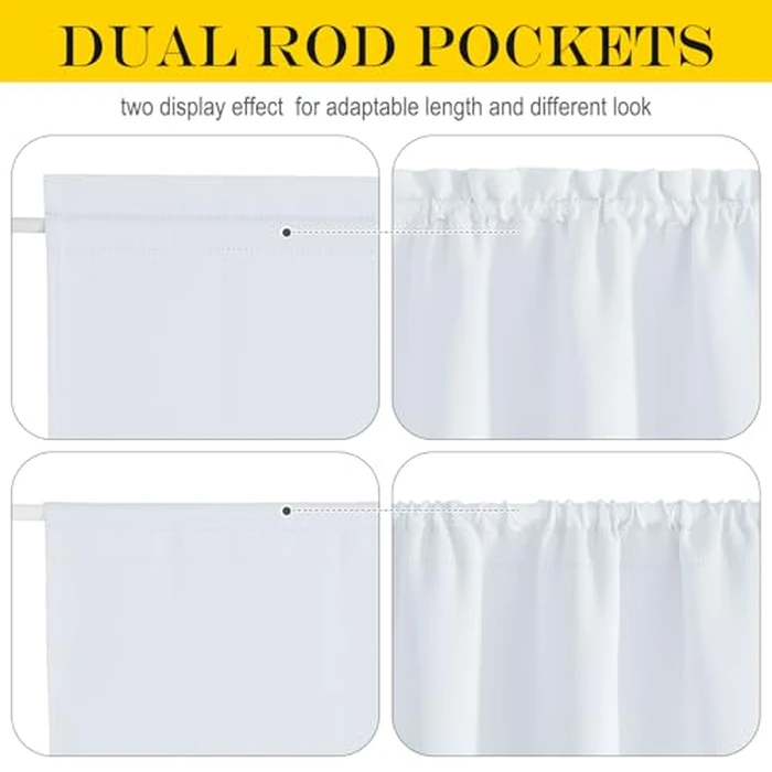 NICETOWN Thermal Door Blinds for Living Room Window, Privacy Room Darkening Insulated French Door Curtains for Kitchen Patio Sidelight Curtains with Tieback, 25" W x 64" L, 1 Piece, Greyish White by NICETOWN - Image 2