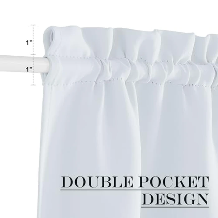 NICETOWN Thermal Door Blinds for Living Room Window, Privacy Room Darkening Insulated French Door Curtains for Kitchen Patio Sidelight Curtains with Tieback, 25" W x 64" L, 1 Piece, Greyish White by NICETOWN - Image 3