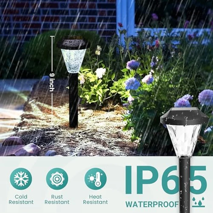 GIGALUMI 16 Pack Solar Lights Outdoor Waterproof, Outdoor Solar Lights for Yard, Solar Garden Lights, Yard Decorations Outdoor for Pathway, Patio, Garden, Driveway, Lawn, and Landscape(Cold White) by GIGALUMI - Image 2