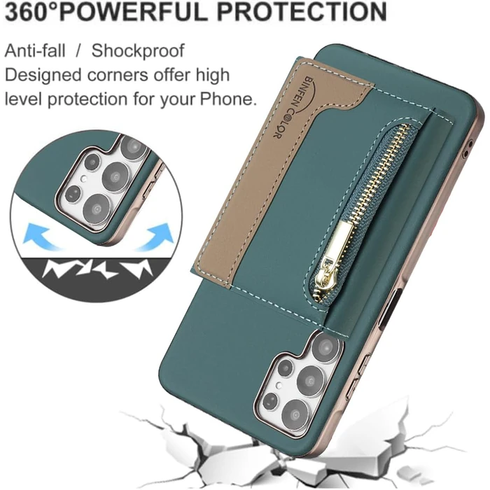 Asuwish Phone Case for Samsung Galaxy S25 Ultra 5G Wallet Cell Cover Compatible with Magsafe RFID Tempered Screen Protector Credit Card Holder Stand S25Ultra 25S S 25 25Ultra 6.9 2025 Women Men Green by Asuwish - Image 5