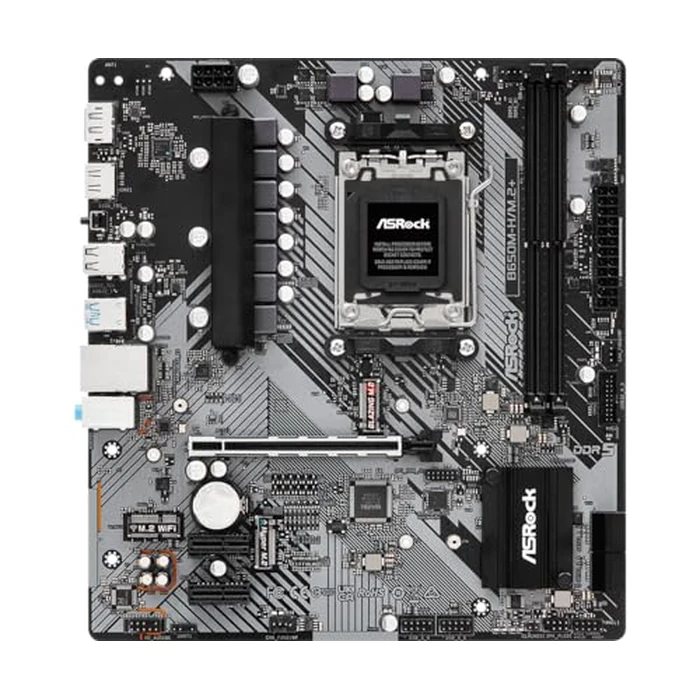 ASRock B650M-HM.2+ AMD AM5 Micro-ATX Motherboard, Supports AMD Ryzen 9000/8000/7000 Series Processors, DDR5 6400+ (OC), PCIe 5.0 M.2, Gigabit LAN, 6+1+1 Power Phase by ASRock - Image 2