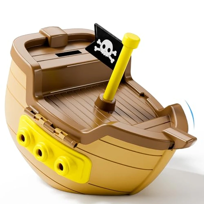 Funscape Kids Pool Diving Toy, Treasure Pirate Ship Diving Pool Game Water Play W/ Key Coin Gem, Toddler Swim Dive Toy Lake Bath Tub, Outdoor Summer Party Gift 3 4 5 6 7 8 Year Old Boy Girl Child Teen by Funscape - Image 6