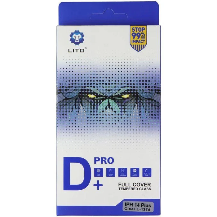 LITO D+ Pro Full Cover Tempered Glass Screen Protector for iPhone 14 Plus - Clear by LITO - Refurbished - Brand New condition