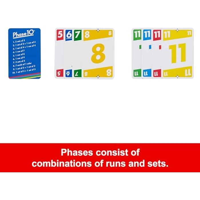 Mattel Games Phase 10 Card Game with 108 Cards, Makes a Great Gift for Kids, Family or Adult Game Night, Ages 7 Years and Older (Amazon Exclusive) by Mattel Games - Image 3