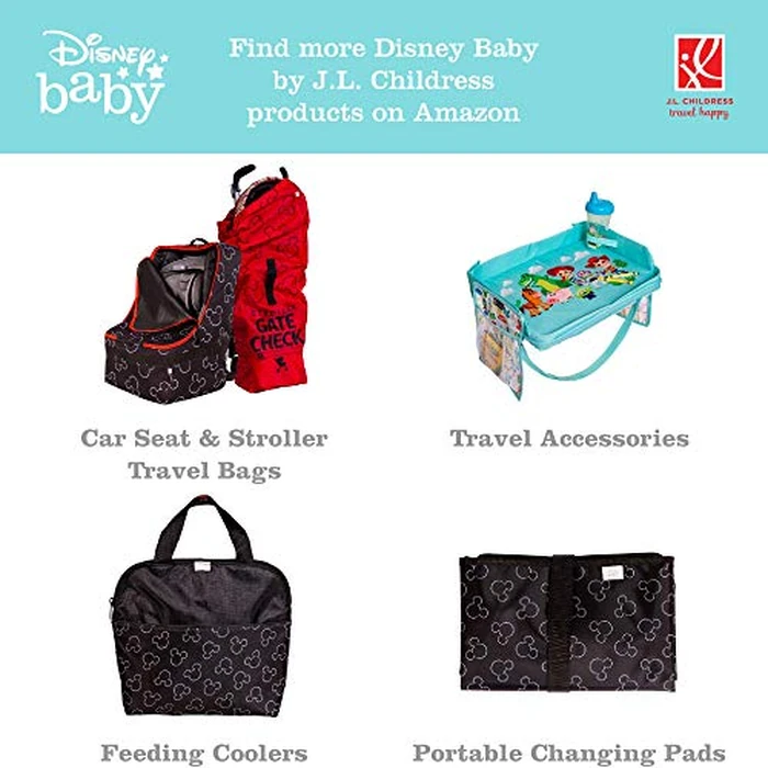 Disney Baby by J.L. Childress Cups 'N Cargo Stroller Caddy Organizer with Cup Holder - Stroller Accessories Bag, Travel Essential, Mesh Storage Attachment, Universal Fit - Mickey Mouse, Black by J.L. Childress - Image 6