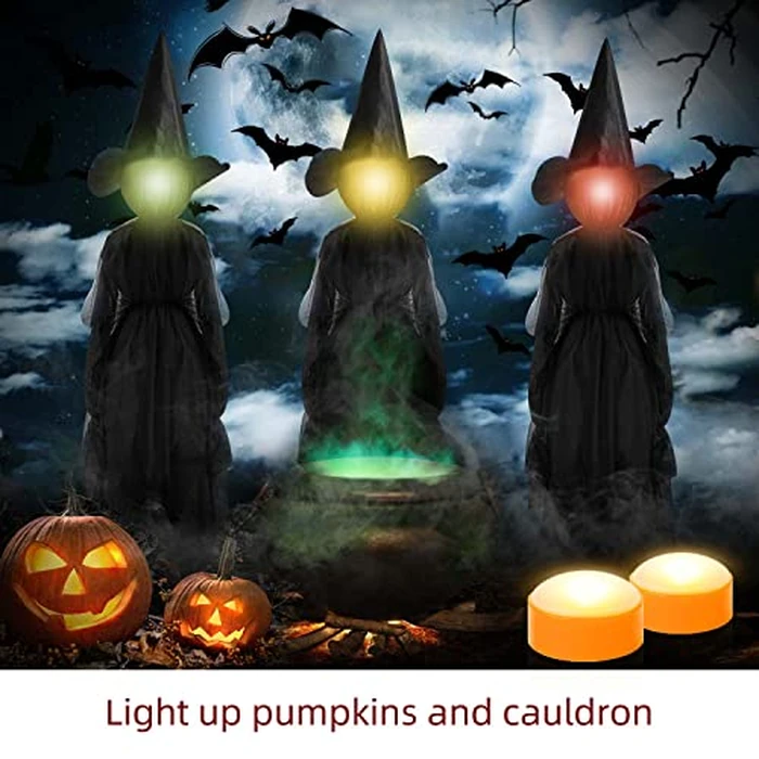 CANDLE IDEA 2 PCS Halloween LED Pumpkin Lights with Remote and Timer, Battery Operated Orange Jack-O-Lantern Light for Halloween Decor, Flameless Candles for Pumpkin Decoration by CANDLE IDEA - Image 4