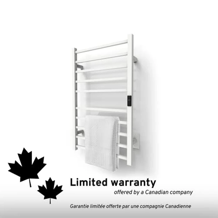 Odass | Towel Warmer | Built-in Timer with Led Indicators | Timer Modes: 1 H to 8 H, ON/Off | Temperature 30 to 60 degreesC (86 to 140 degreesF) | Wall Mounted | 10 Square Bars | Matt White by Odass - Image 9