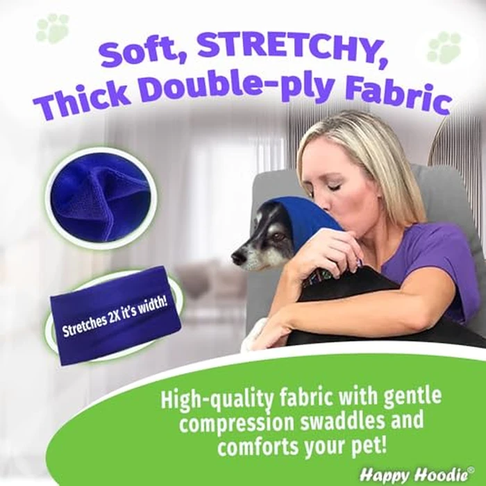Happy Hoodie The Original Dog & Cat Calming Band - American Brand - Anxiety Relief/Noise Protection-Grooming-Thunder-Fireworks (X-Large, Purple) - Since 2008 by ZONI PETS - Image 4
