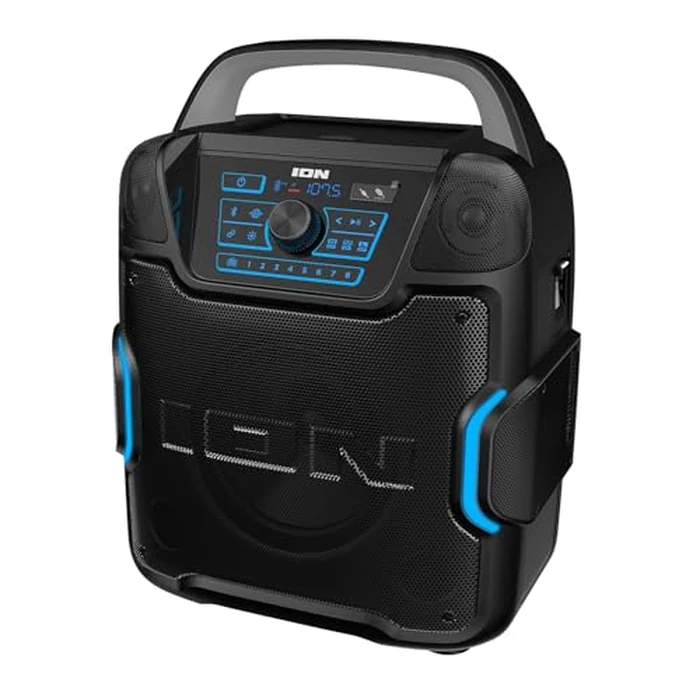 ION Sport 320-200 Watt Outdoor Bluetooth Party Speaker with Rechargeable Battery, FM Radio, Lights, USB Charging, App, Omni-Directional Sound by ION - Used - Acceptable condition - US$138.57