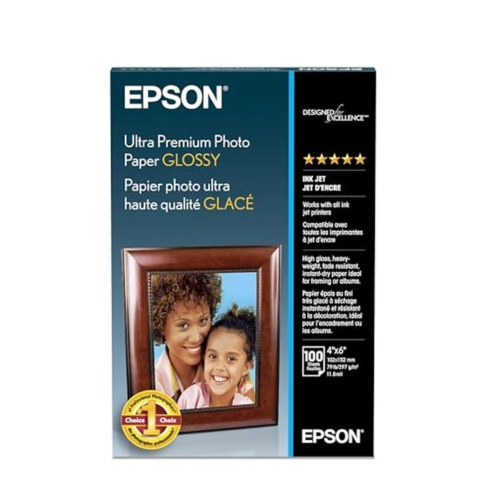 Epson S042174 Ultra premium Photo Paper Glossy, 4x6, 100 Sheets Ink by Epson - Used - Good condition - CA$24.15