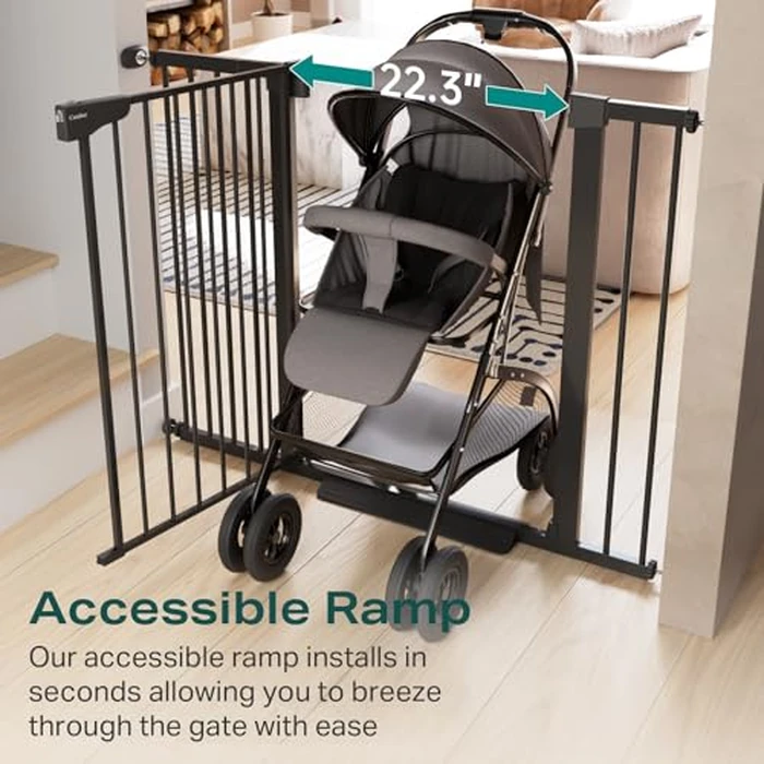 Cumbor 36" Extra Tall Baby Gate for Dogs and Kids with Wide 2-Way Door, 29.7"- 46" Width, and Auto Close Personal Safety for Babies and Pets, Fits Doorways, Stairs, and Entryways, Black by Cumbor - Image 6