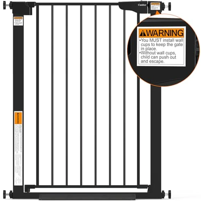 Cumbor 36" Extra Tall Baby Gate for Dogs and Kids with Wide 2-Way Door, 29.7"- 46" Width, and Auto Close Personal Safety for Babies and Pets, Fits Doorways, Stairs, and Entryways, Black by Cumbor - Image 7