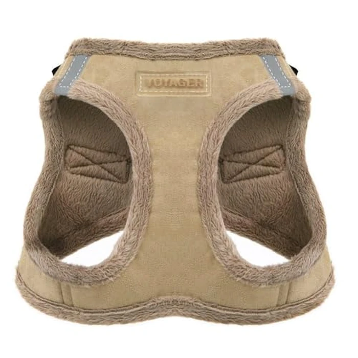 Best Pet Supplies - All Weather Mesh/Plush, Reflective, No Pull Harness for Small, Medium Dogs, Cats - Secure with Hook & Loop Fastener, Buckle, Double D-Rings - Latte Suede, L by Best Pet Supplies - Used - Like New condition - CA$6.25