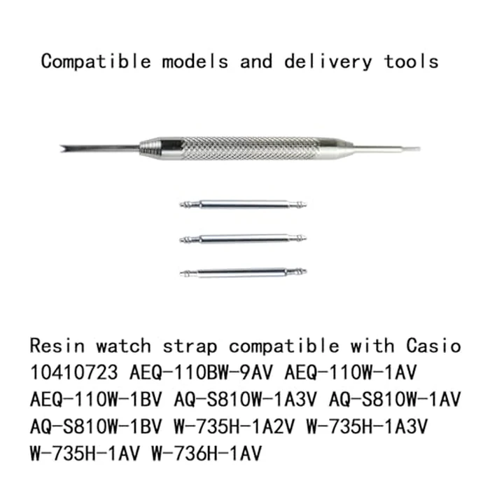 Czjiaqh Men's resin watch band buckle compatible with Casio 10410723 AEQ-110 AQ-S810W W-735H W-735 W-736 Outdoor Sports waterproof rubber watch strap wristband bracelet accessories (Dark blue) by Czjiaqh - Image 2