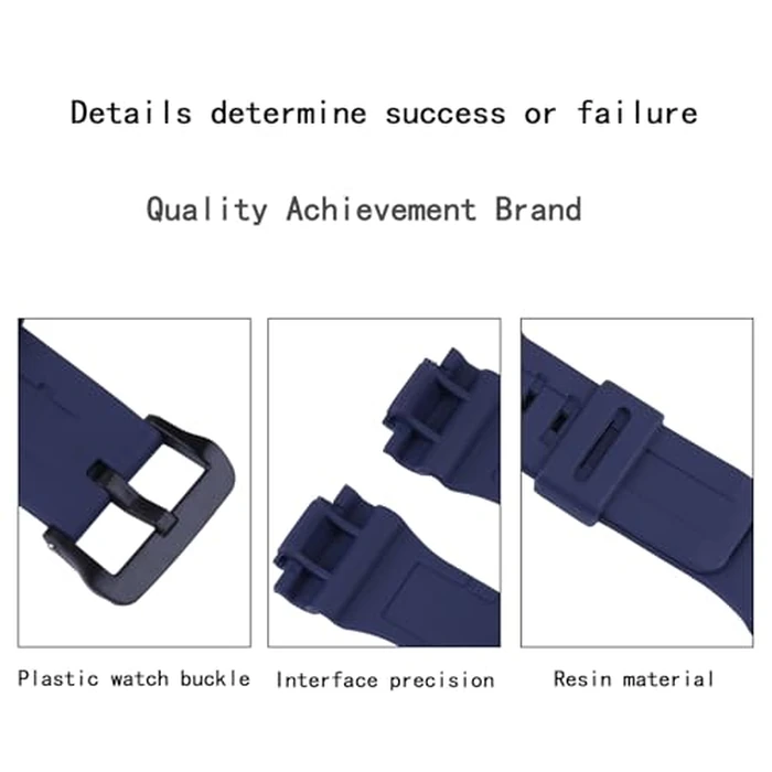 Czjiaqh Men's resin watch band buckle compatible with Casio 10410723 AEQ-110 AQ-S810W W-735H W-735 W-736 Outdoor Sports waterproof rubber watch strap wristband bracelet accessories (Dark blue) by Czjiaqh - Image 4