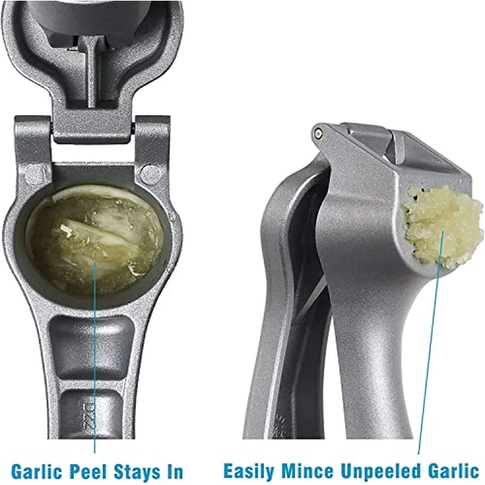 Pamperεd Chεf Garlic Press, Garlic Mincer Easy-squeeze Ergonomic Handle, No Need To Peel, Rust Proof, Professional Ginger Press & Garlic Crusher with Handy Cleaning Brush- Dishwasher Safe by Longmann - Image 3