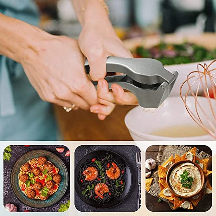 Pamperεd Chεf Garlic Press, Garlic Mincer Easy-squeeze Ergonomic Handle, No Need To Peel, Rust Proof, Professional Ginger Press & Garlic Crusher with Handy Cleaning Brush- Dishwasher Safe by Longmann - Image 6