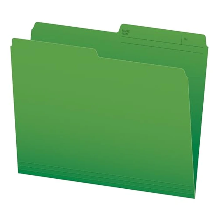 Pendaflex File Folders, 1/2 Cut Tab, Letter Size, Green, Durable Paper Stock, 100/Box, Ideal for Office/Home/School Organization, Made in Canada, Reversible File Organizers by Pendaflex - Used - Like New condition