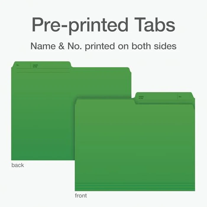Pendaflex File Folders, 1/2 Cut Tab, Letter Size, Green, Durable Paper Stock, 100/Box, Ideal for Office/Home/School Organization, Made in Canada, Reversible File Organizers by Pendaflex - Image 2