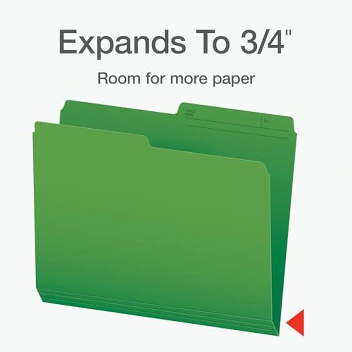 Pendaflex File Folders, 1/2 Cut Tab, Letter Size, Green, Durable Paper Stock, 100/Box, Ideal for Office/Home/School Organization, Made in Canada, Reversible File Organizers by Pendaflex - Image 3