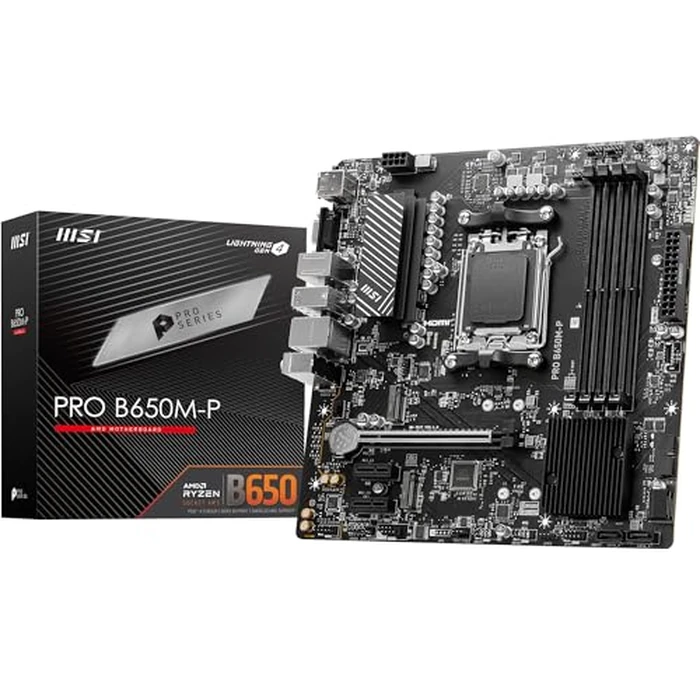 MSI PRO B650M-P V1 Motherboard, Micro-ATX - Supports AMD Ryzen 9000/8000 / 7000 Series Processors, AM5 - DDR5 Memory Boost 6000+MHz/OC, 1 x PCIe 4.0 x16, 2 x M.2 Gen4, 2.5G LAN by msi - Used - Like New condition - US$75.19