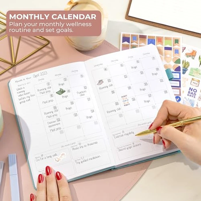 GoGirl Self-care Journal - Daily Mental Health Notebook with Mood & Wellness Trackers - Personal Development, Meditation & Reflection Journal for Women - Hardcover, Lasts 3 Months (Aquamarine) by GoGirl - Image 5