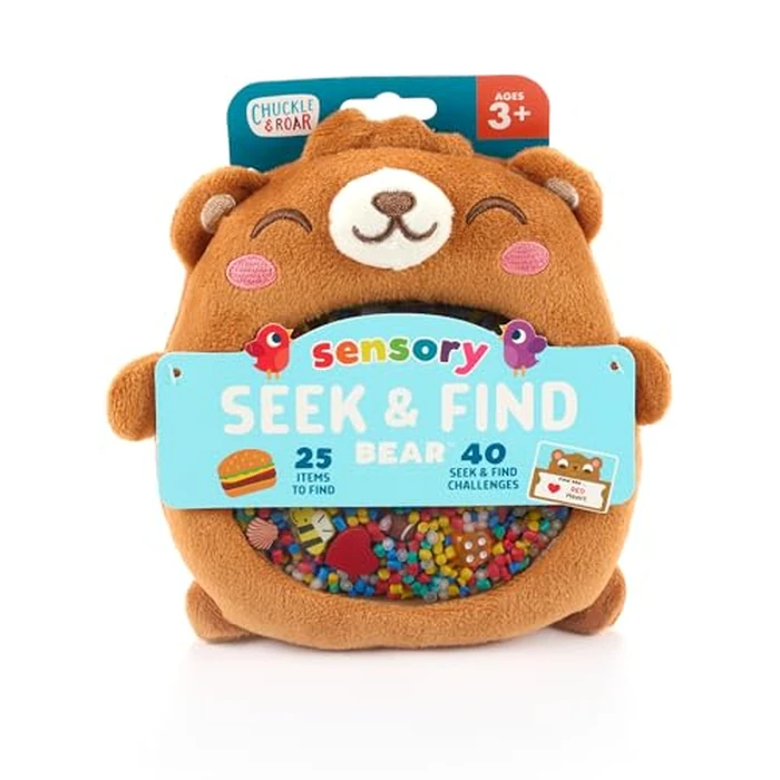 Chuckle & Roar Sensory Seek & Find Scavenger Hunt Bear - Plush Travel Toy with Hidden Objects, 40 No-Reading Challenge Cards, Sensory Activity for Focus & Calm, Toddler Gift Ages 3+ by Chuckle & Roar - Used - Good condition - US$9.12