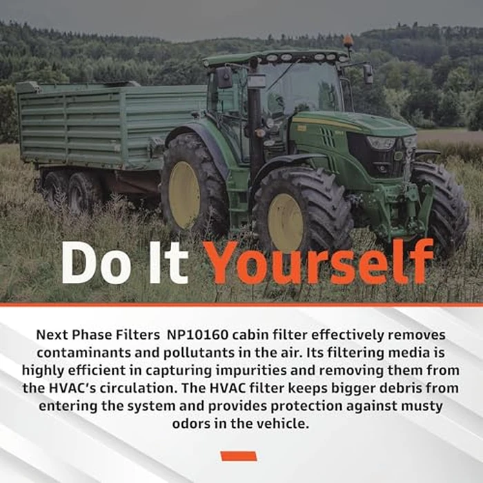 Cabin Filter 1 Pack - Forwarders, Loaders & Tractors - Cabin Air Filter for Efficient Recirculation Air Mode - Replaces O.E. RE195491; Baldwin PA5768; Wix WP10160 *See NP10160-CASE-6 for BULK* by NEXT PHASE FILTERS - Image 6