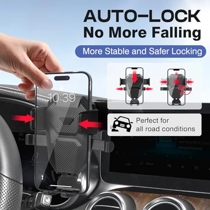 Sunsdrew Car Phone Holder for 2015-2022 Mercedes-Benz C-Class/GLC Accessories,Adjustable GPS C-Class Phone Mount for 10.25-inch Screen,Hands-Free Ultra Stable Air Vent Phone Stand by Sunsdrew - Image 3