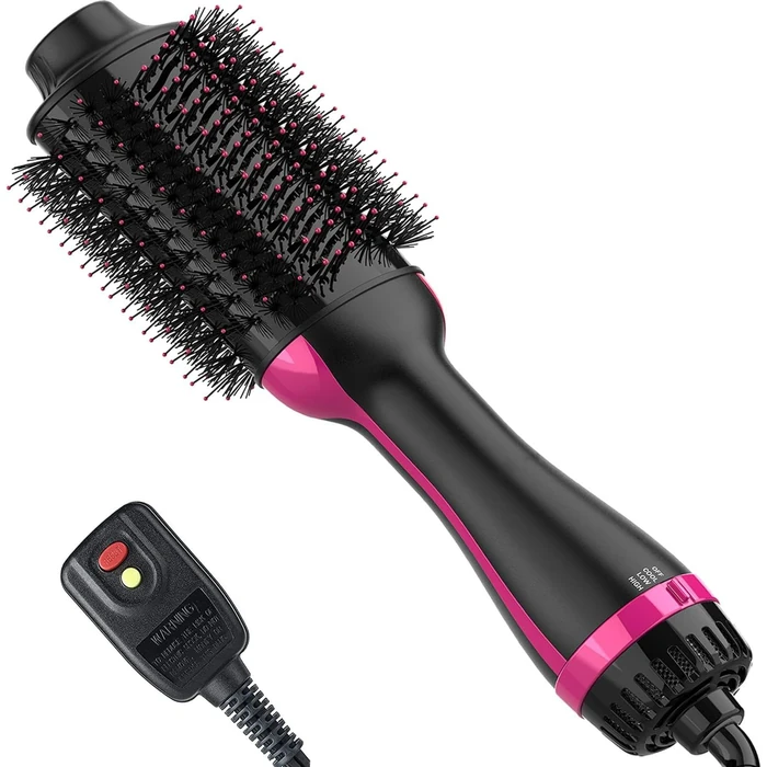 Dimecano 4-in-1 Hair Dryer and Brush - Black/Pink by Dimecano - Refurbished - Excellent condition - US$32.45