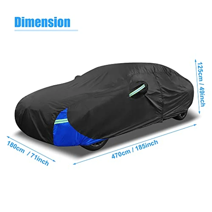 X AUTOHAUX 3L Car Cover Waterproof Snowproof All Weather for Car Outdoor Full Car Cover Rain Sun Protection Universal Fit for Sedan 178"-185" by X AUTOHAUX - Image 7