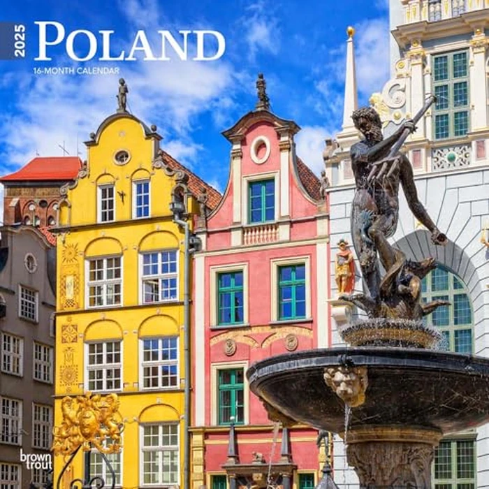 Poland | 2025 12 x 24 Inch Monthly Square Wall Calendar | BrownTrout | Travel Europe Warsaw by BrownTrout - Used - Like New condition - CA$6.26