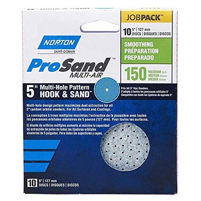 Norton Prosand Multi-Air 5" Multi-Hole Pattern Hook & Sand Disc (10-Pack)) - Blue by Norton - Image 1