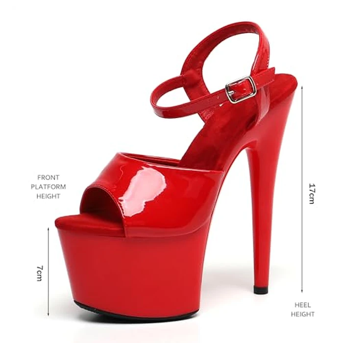 WUXIN H&P Women's 7 in Platform Sandal Heels Ankle-Strap Sexy,7 in Pole Dance High Heel Platform,17 cm Exotic Platform Pole Dancer Heels Shoes Stiletto US 10 by WUXIN H&P - Image 6