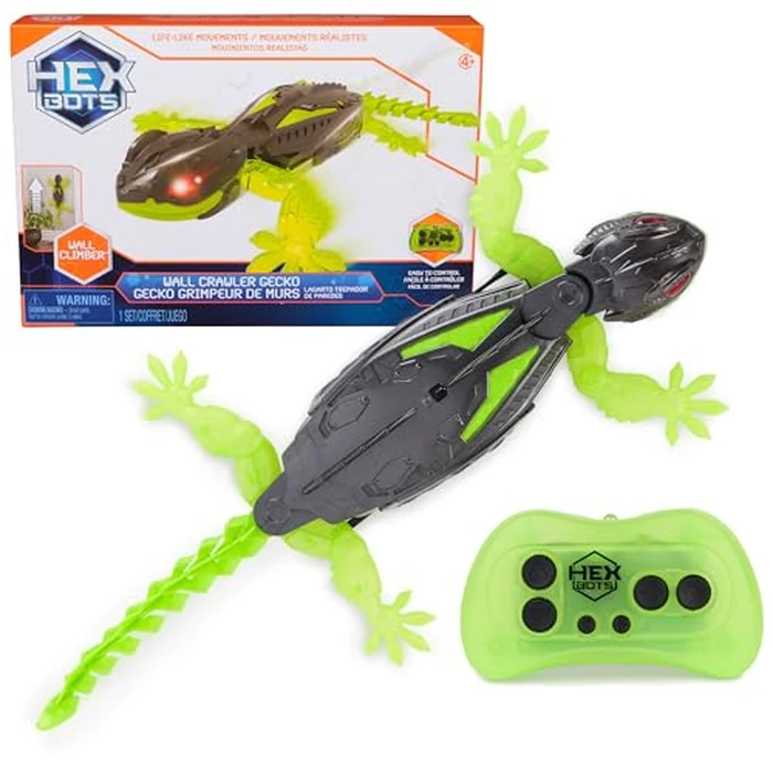 HEX BOTS Wall Crawler Gecko with Official Wall Climber Technology, Rechargeable Remote Control Robot Kids Toys, Prank Toys for Boys & Girls Ages 4 & Up by HEX BOTS - Used - Like New condition