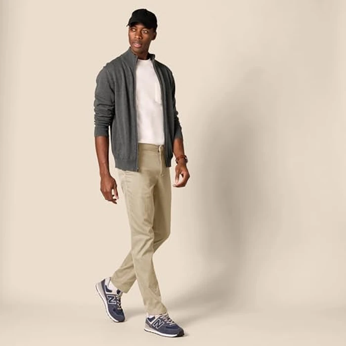 Amazon Essentials Men's Slim-Fit Wrinkle-Resistant Flat-Front Stretch Chino Pant, Tan, 30W x 34L by Amazon Essentials - Image 3