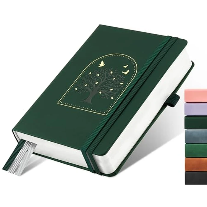 And Per Se A5 Lined Notebook - 365 Pages 100GSM Thick Paper, Hardcover LAY-FLAT Journal with Pocket, for Writing, Office, School, College Ruled Notebook (Dark Green) by &And Per Se - Used - Good condition - CA$13.84